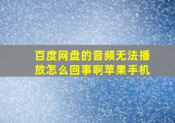 百度网盘的音频无法播放怎么回事啊苹果手机