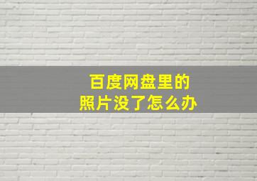 百度网盘里的照片没了怎么办