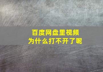 百度网盘里视频为什么打不开了呢