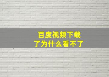 百度视频下载了为什么看不了