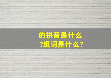 的拼音是什么?组词是什么?