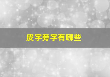 皮字旁字有哪些