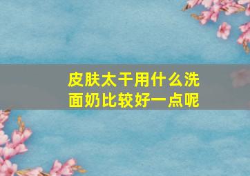 皮肤太干用什么洗面奶比较好一点呢