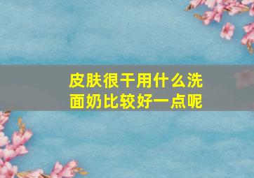 皮肤很干用什么洗面奶比较好一点呢