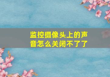 监控摄像头上的声音怎么关闭不了了