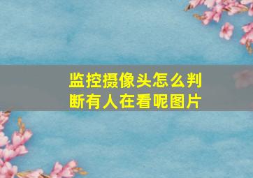 监控摄像头怎么判断有人在看呢图片