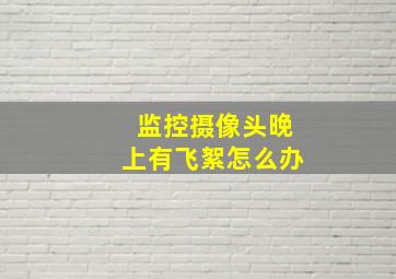 监控摄像头晚上有飞絮怎么办