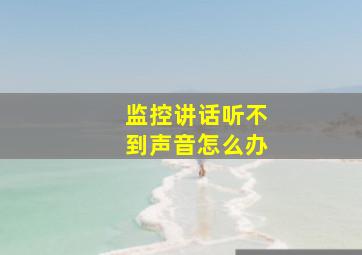 监控讲话听不到声音怎么办