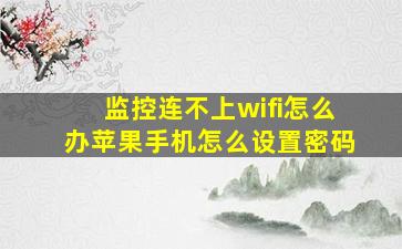 监控连不上wifi怎么办苹果手机怎么设置密码