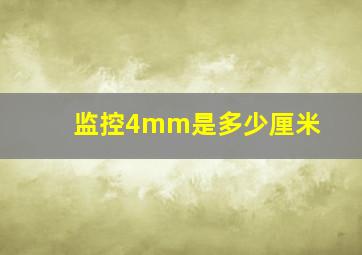 监控4mm是多少厘米