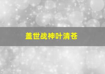 盖世战神叶清苍