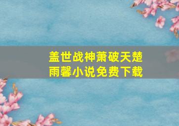 盖世战神萧破天楚雨馨小说免费下载