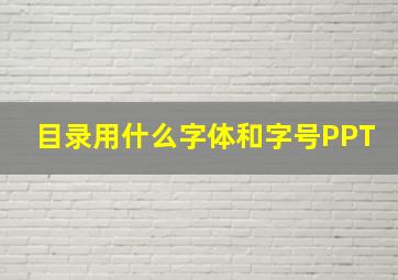 目录用什么字体和字号PPT