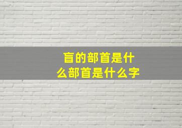 盲的部首是什么部首是什么字