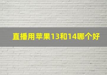 直播用苹果13和14哪个好