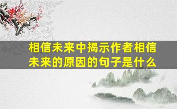 相信未来中揭示作者相信未来的原因的句子是什么