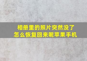 相册里的照片突然没了怎么恢复回来呢苹果手机