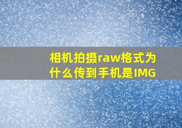 相机拍摄raw格式为什么传到手机是IMG