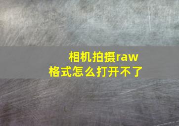 相机拍摄raw格式怎么打开不了