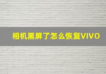 相机黑屏了怎么恢复VIVO