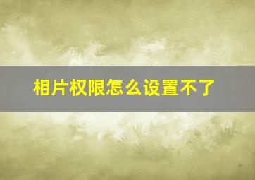 相片权限怎么设置不了