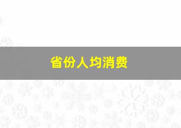 省份人均消费