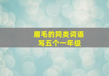 眉毛的同类词语 写五个一年级