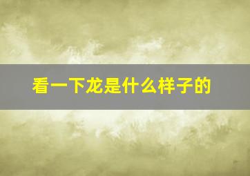 看一下龙是什么样子的