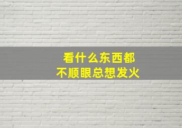 看什么东西都不顺眼总想发火