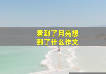 看到了月亮想到了什么作文