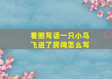 看图写话一只小鸟飞进了房间怎么写