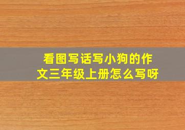 看图写话写小狗的作文三年级上册怎么写呀