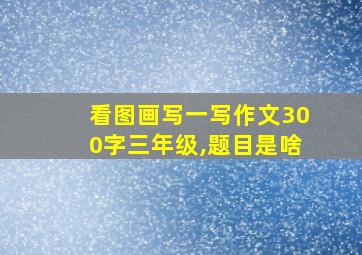 看图画写一写作文300字三年级,题目是啥