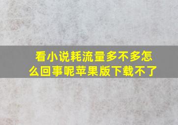 看小说耗流量多不多怎么回事呢苹果版下载不了