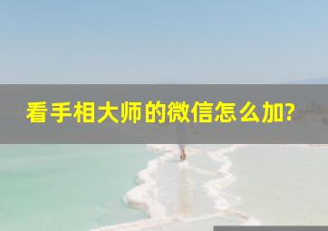 看手相大师的微信怎么加?