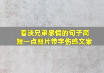 看淡兄弟感情的句子简短一点图片带字伤感文案