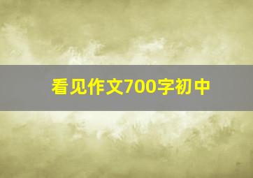 看见作文700字初中