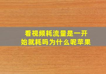 看视频耗流量是一开始就耗吗为什么呢苹果