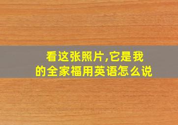 看这张照片,它是我的全家福用英语怎么说