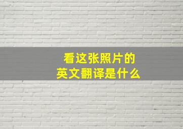 看这张照片的英文翻译是什么