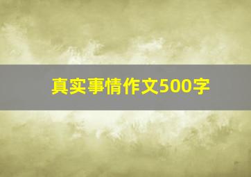 真实事情作文500字