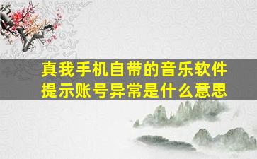 真我手机自带的音乐软件提示账号异常是什么意思