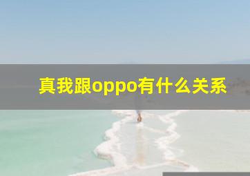 真我跟oppo有什么关系