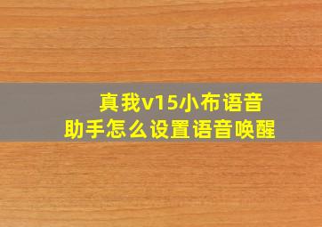 真我v15小布语音助手怎么设置语音唤醒