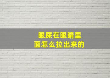 眼屎在眼睛里面怎么拉出来的