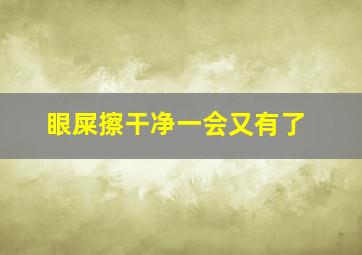 眼屎擦干净一会又有了