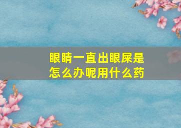 眼睛一直出眼屎是怎么办呢用什么药