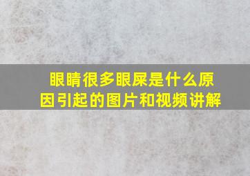 眼睛很多眼屎是什么原因引起的图片和视频讲解