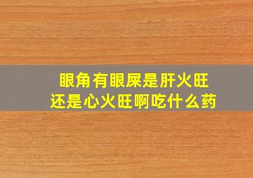 眼角有眼屎是肝火旺还是心火旺啊吃什么药