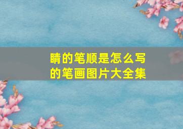 睛的笔顺是怎么写的笔画图片大全集